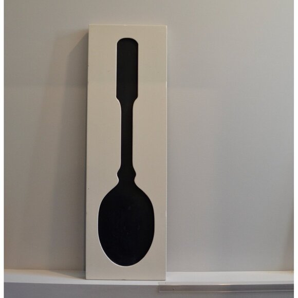 Pier 1 Imports Large Wooden Painted Wall Decor Black Spoon - Picture 1 of 4